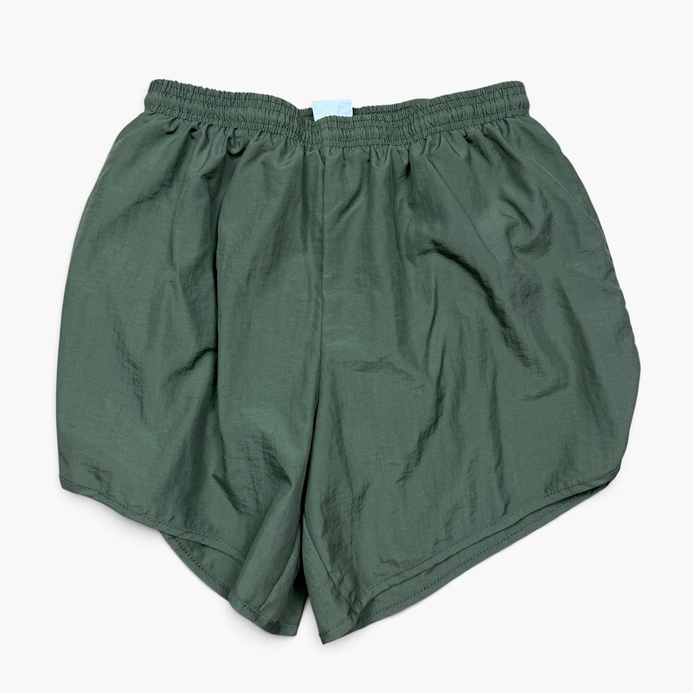 MX3 Mens Nylon Running Shorts Olive Green Dolphin Hem Silkies USA Large M138 OD